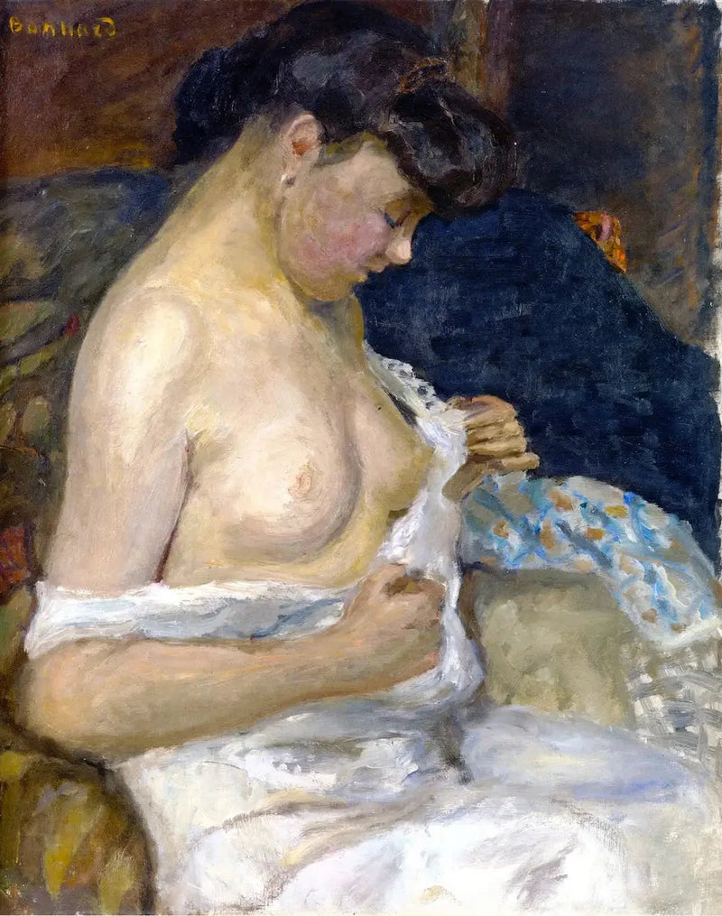 Woman Taking Off Her Shirt - Pierre Bonnard