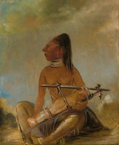 Femme et enfant montrant comment les têtes des enfants sont aplaties - George Catlin - Alpha Reproduction