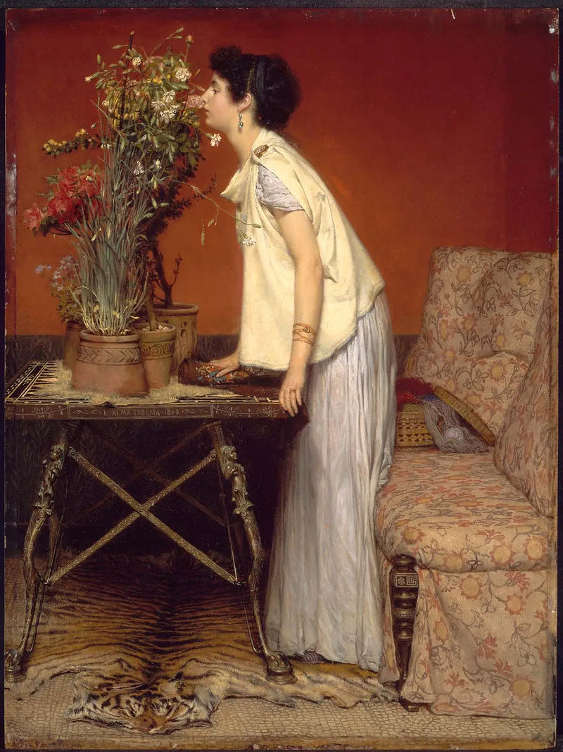 Woman and Flowers - Lawrence Alma-Tadema