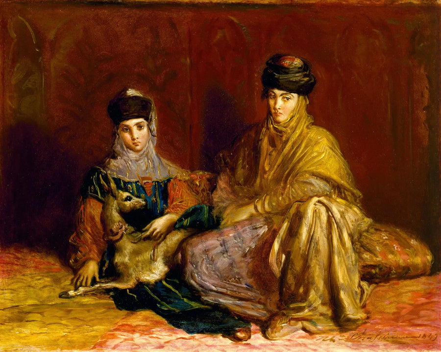 Woman and Little Girl of Constantin with a Gazelle - Théodore Chassériau