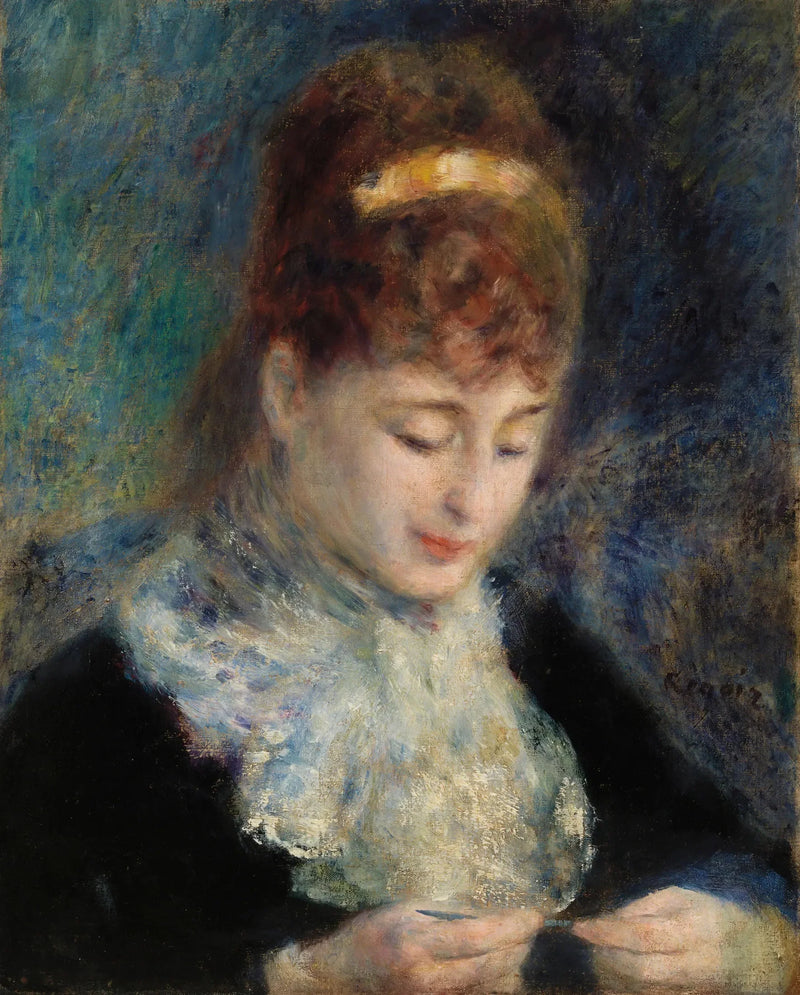 Woman Crocheting - Pierre-Auguste Renoir