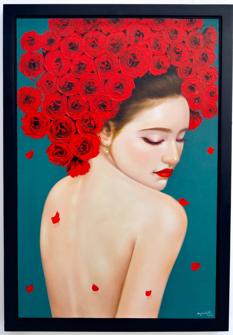 Fragile Woman with Roses | 60 x 90 cm