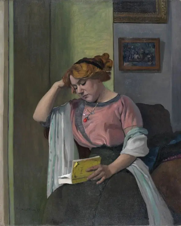 Femme lisant dans un intérieur - Félix Vallotton - Alpha Reproduction