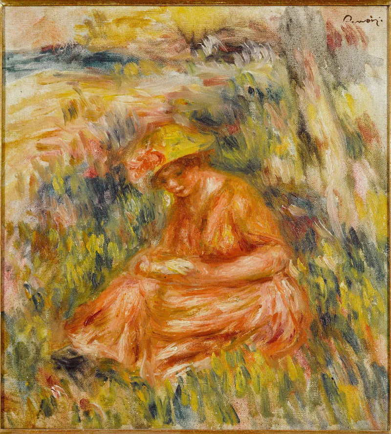 Woman Reading in a Landscape - Pierre-Auguste Renoir