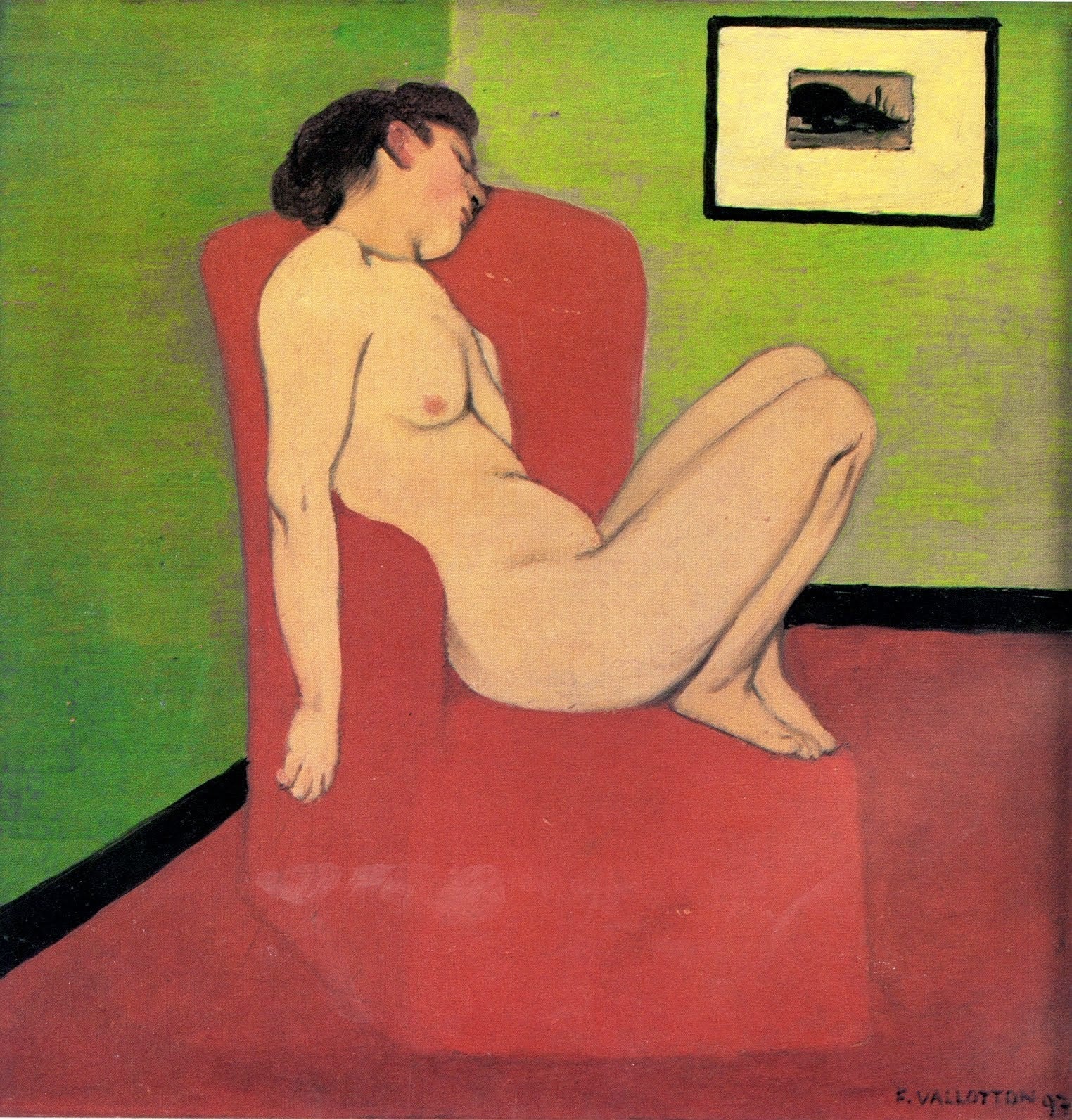 Nude woman sitting in an armchair - Félix Vallotton