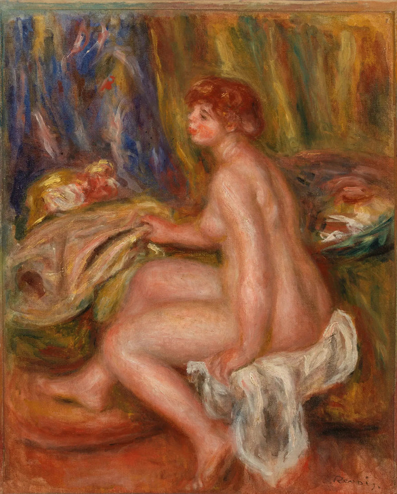 Nude Woman Sitting, Profile View - Pierre-Auguste Renoir