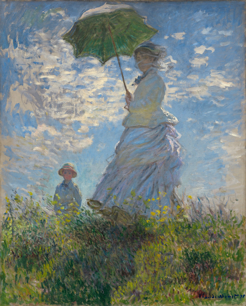 The Woman with the Umbrella, Madame Monet and her son W381 - Claude Monet