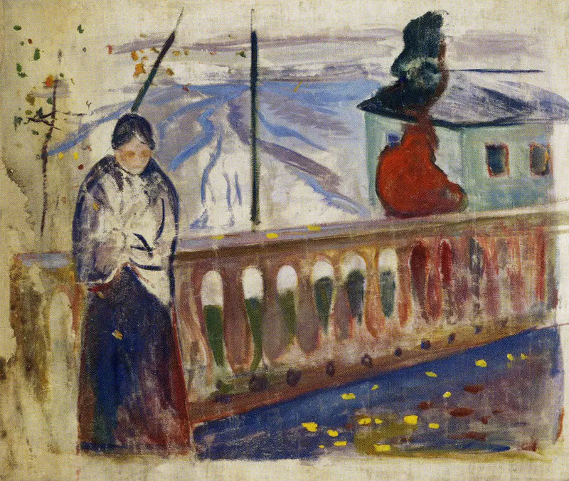 Woman by the Balustrade - Edvard Munch