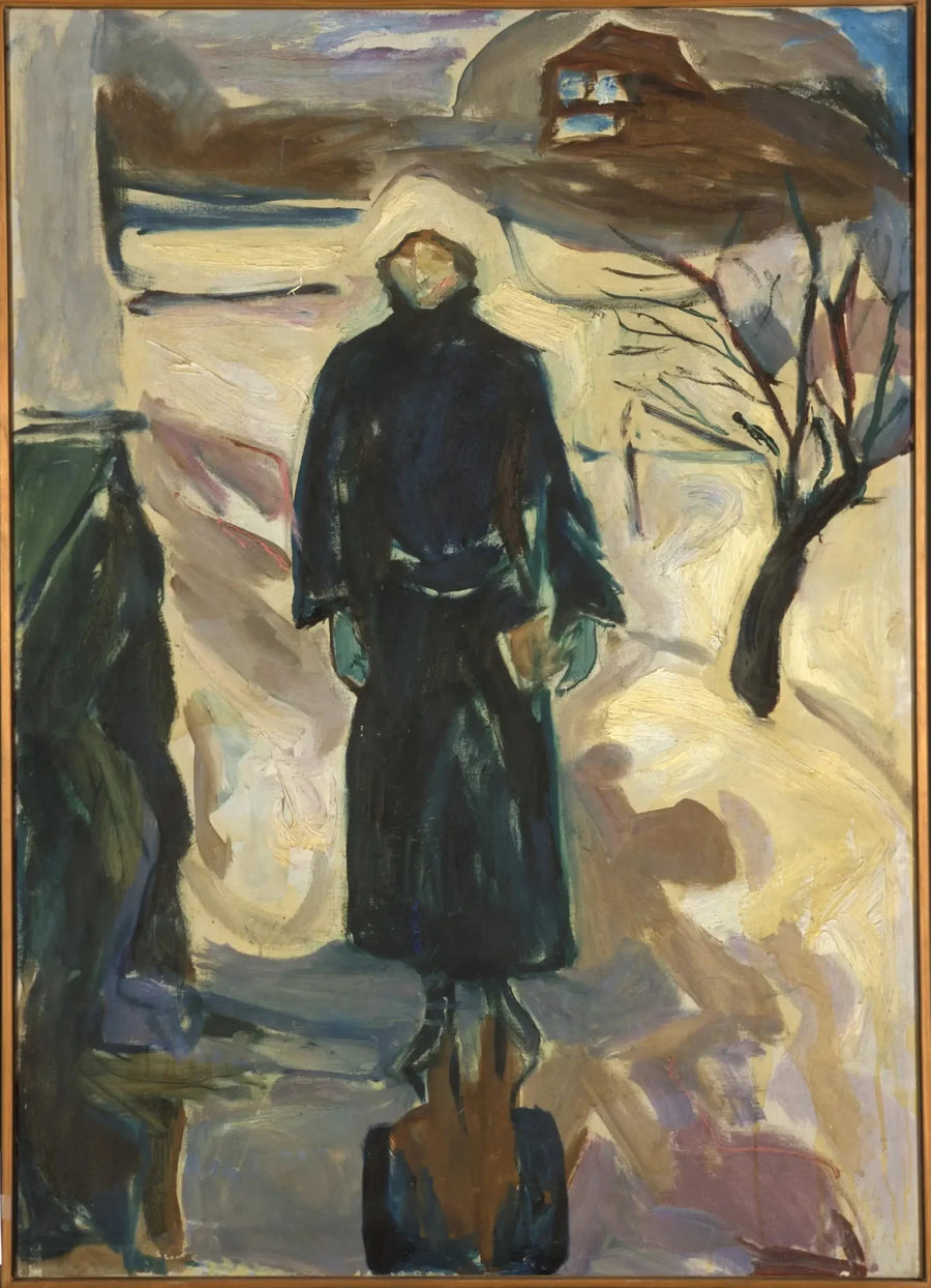 Woman Near the Corner of the House - Edvard Munch