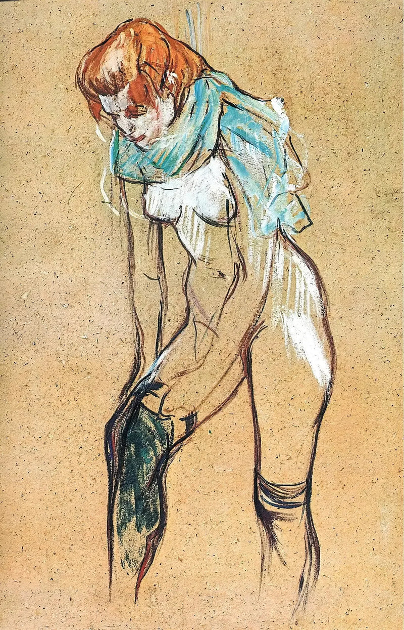 Woman Pulling Up Her Stocking - Henri de Toulouse-Lautrec
