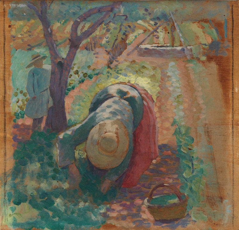 Woman harvesting vegetables - Henri-Edmond Cross