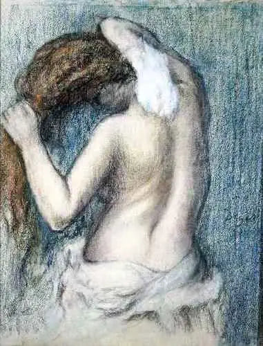 Woman Drying Herself After Bath - Edgar Degas