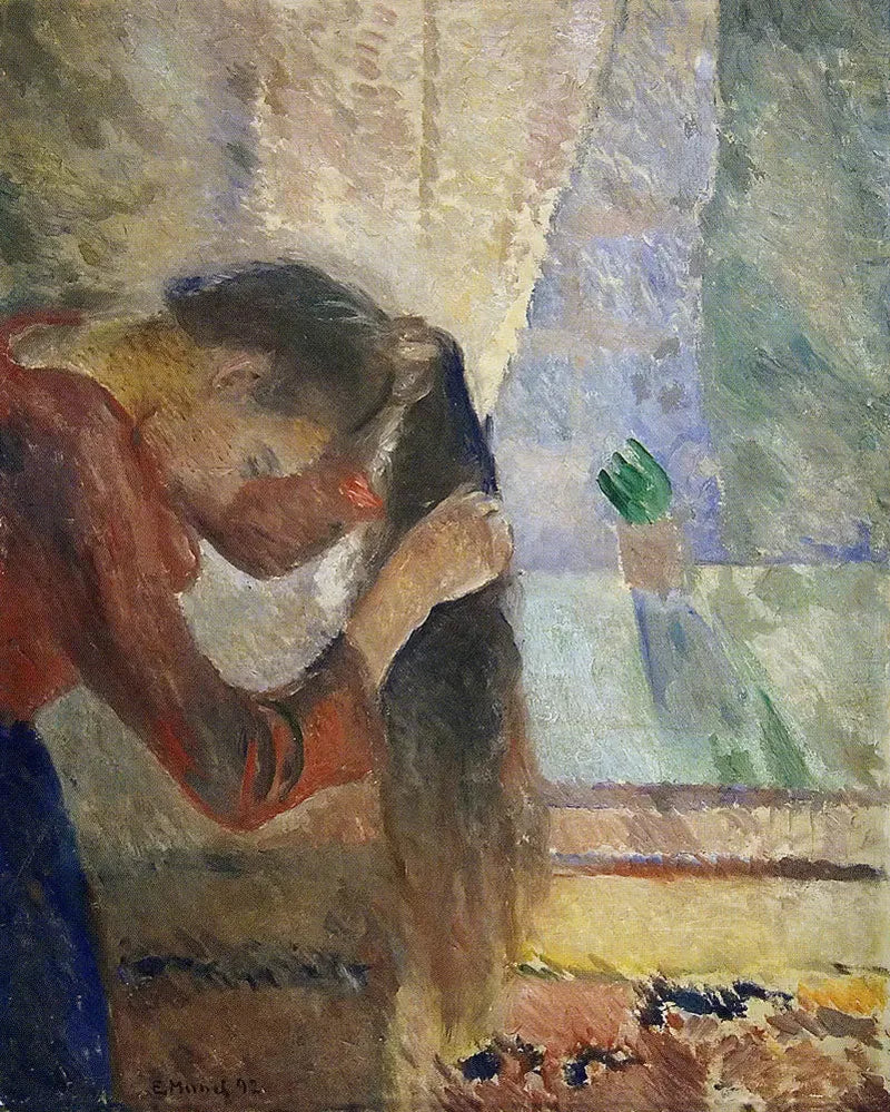 Woman Combing Her Hair - Edvard Munch