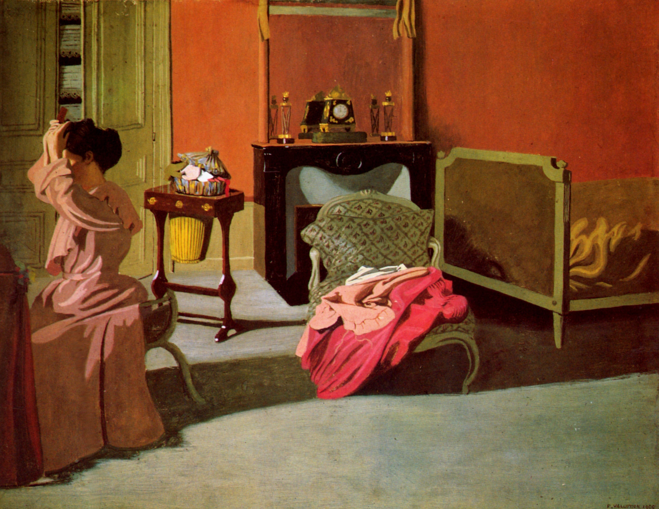 Woman Styling Hair - Félix Vallotton