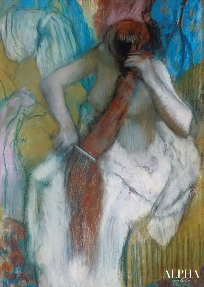 Femme se peignant les cheveux - Edgar Degas - Reproductions de tableaux et peintures haut de gamme