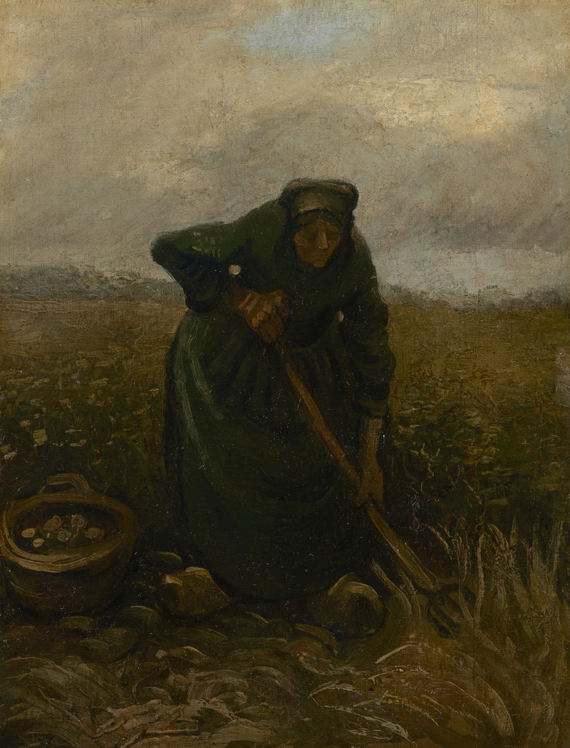 Woman Lifting Potatoes - Vincent van Gogh