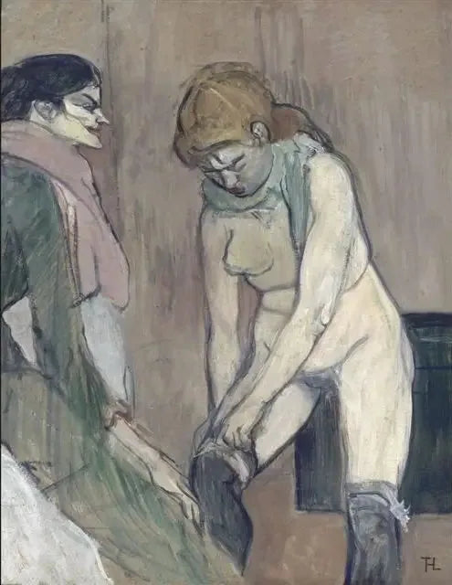 Woman Pulling Up Her Stocking - Henri de Toulouse-Lautrec
