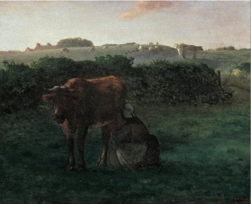 Woman sketching a cow - Jean-François Millet