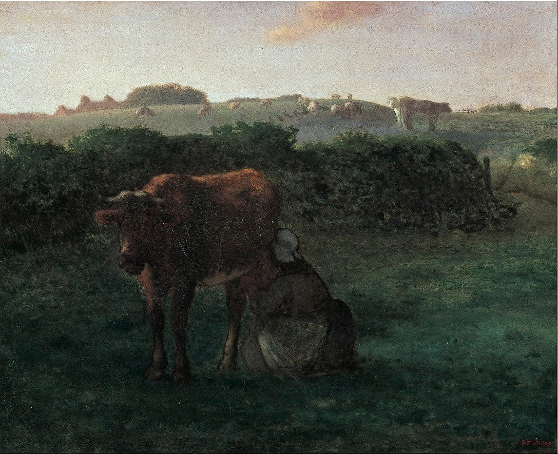 Woman sketching a cow - Jean-François Millet