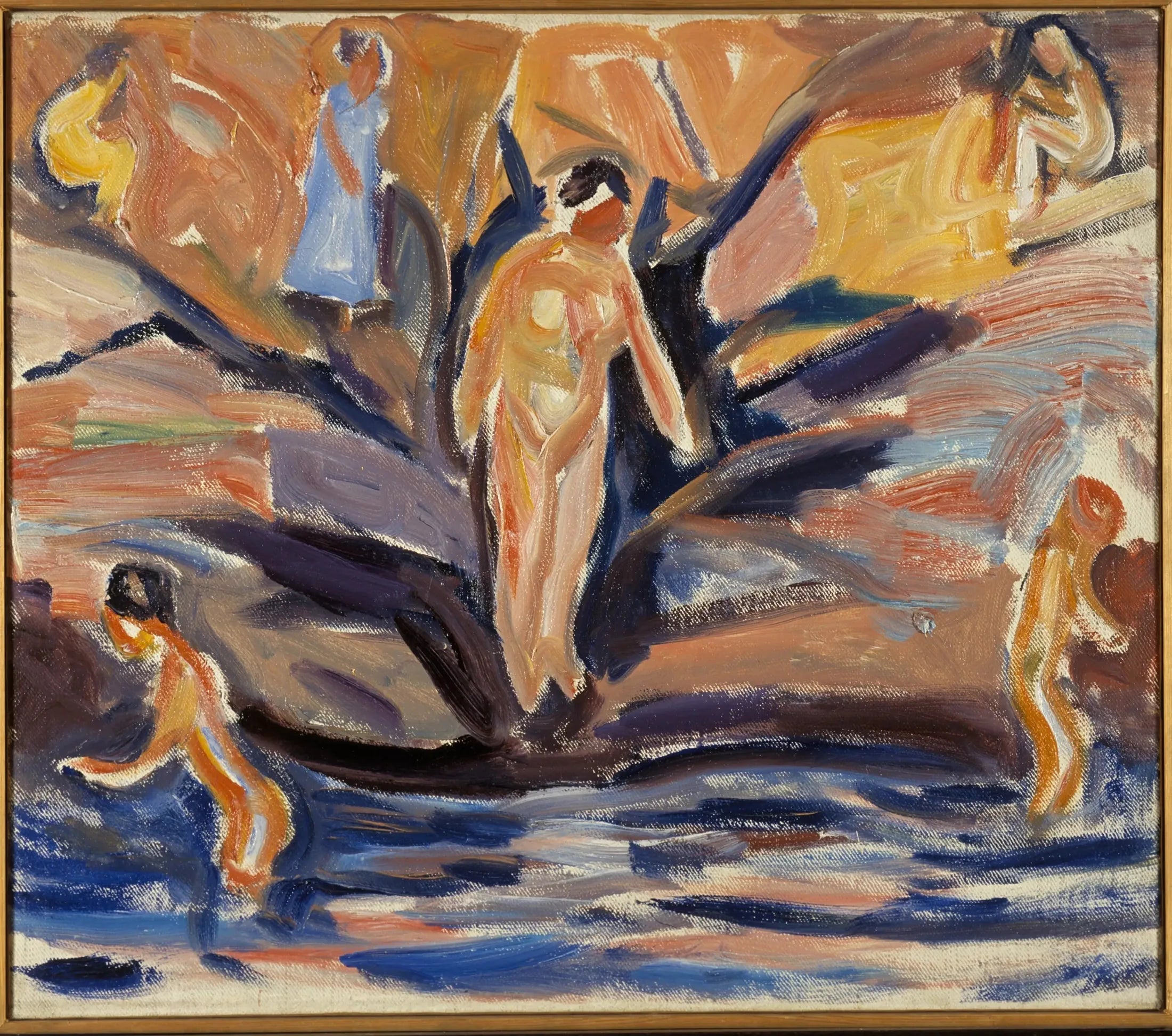 Femmes et enfants se baignant - Edvard Munch image 1 tableau peint à l’huile sur toile