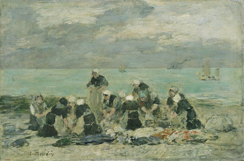 Women Washing Laundry at Étretat - Eugène Boudin
