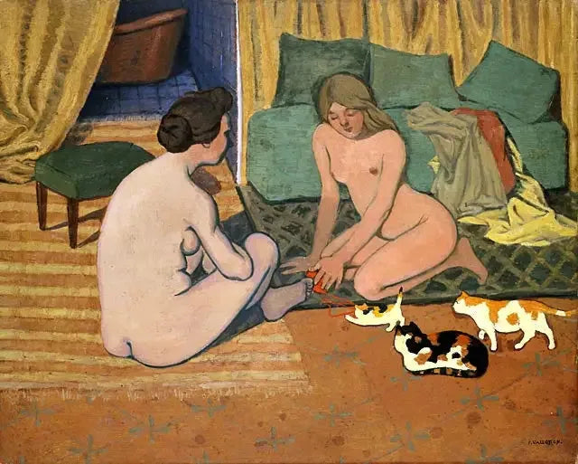 Nude Women with Cats - Félix Vallotton
