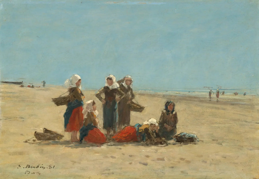 Women on the Beach at Berck - Eugène Boudin