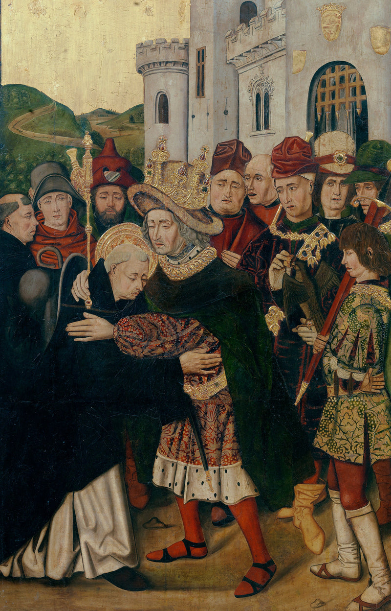 Ferdinand I of Castile welcoming Saint Dominic of Silos - Bartolomé Bermejo