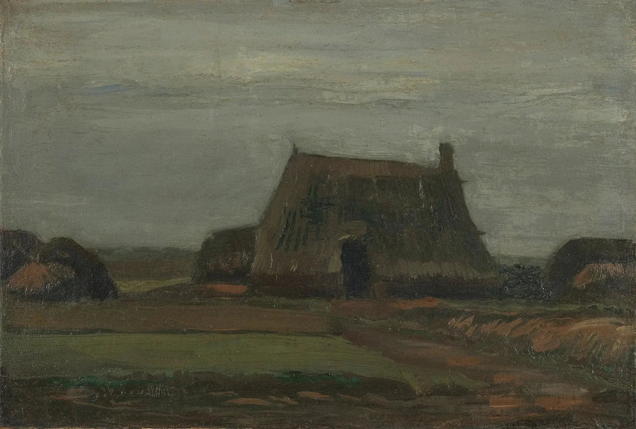 Farm with heaps of peat - Vincent van Gogh