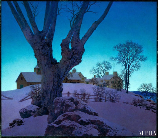Ferme Hill Top, hiver - Maxfield Parrish - Reproductions de tableaux et peintures haut de gamme
