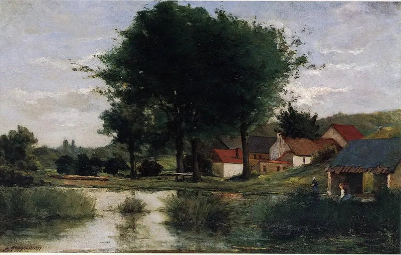 Farm near a pond, or Autumn Landscape - Paul Gauguin