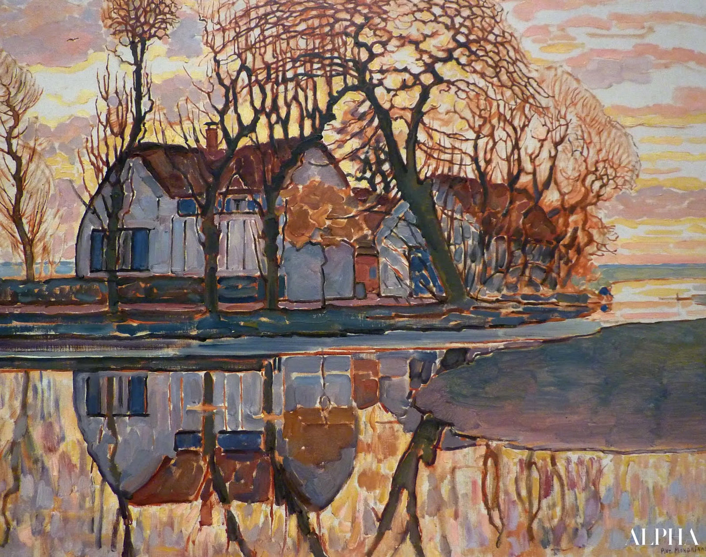 Ferme près de Duivendrecht - Mondrian - Reproductions de tableaux et peintures haut de gamme