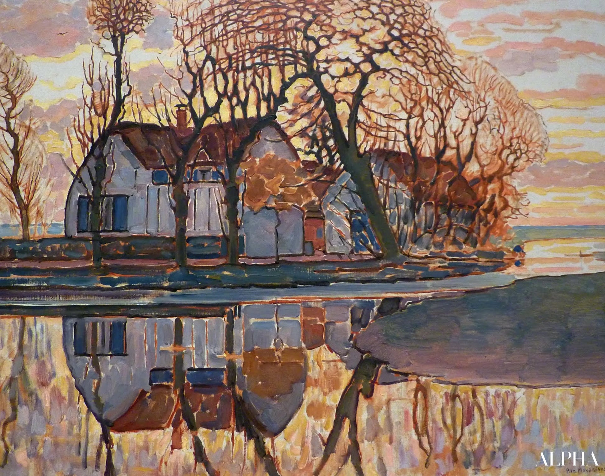 Ferme près de Duivendrecht - Mondrian - Reproductions de tableaux et peintures haut de gamme