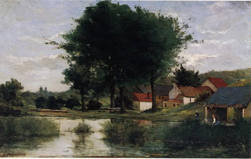 Farm near a pond, or Autumn Landscape - Paul Gauguin