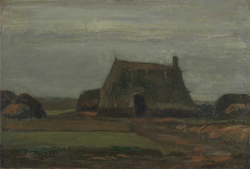Farm with heaps of peat - Vincent van Gogh