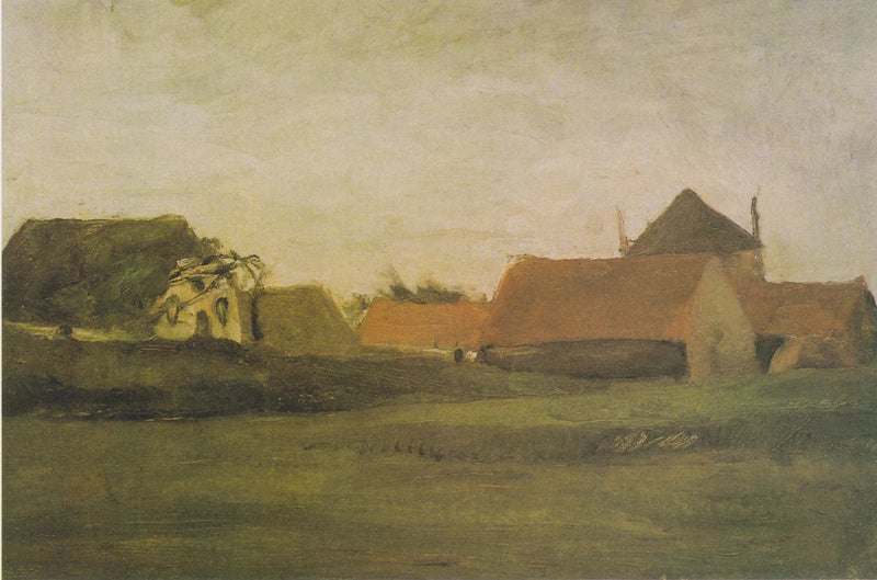 Farms in Loosduinen near The Hague at Dusk - Vincent van Gogh
