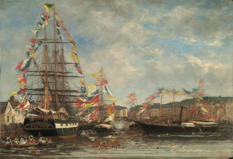 Party in the Port of Honfleur - Eugène Boudin