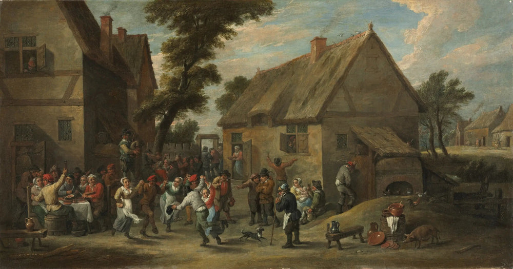 Fête du village - David Teniers le Jeune image 1 reproduction artisanale de tableau