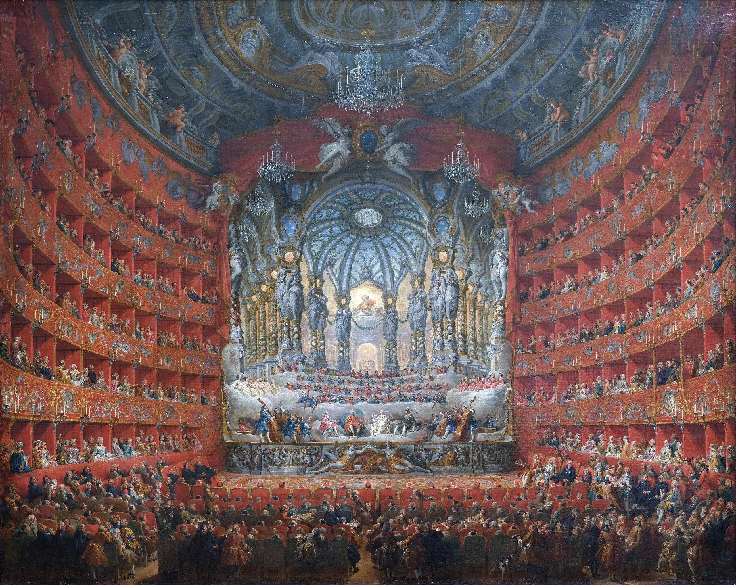 Fête musicale donnée par le cardinal de La Rochefoucauld au théâtre Argentine de Rome en 1747 à l’occasion du mariage