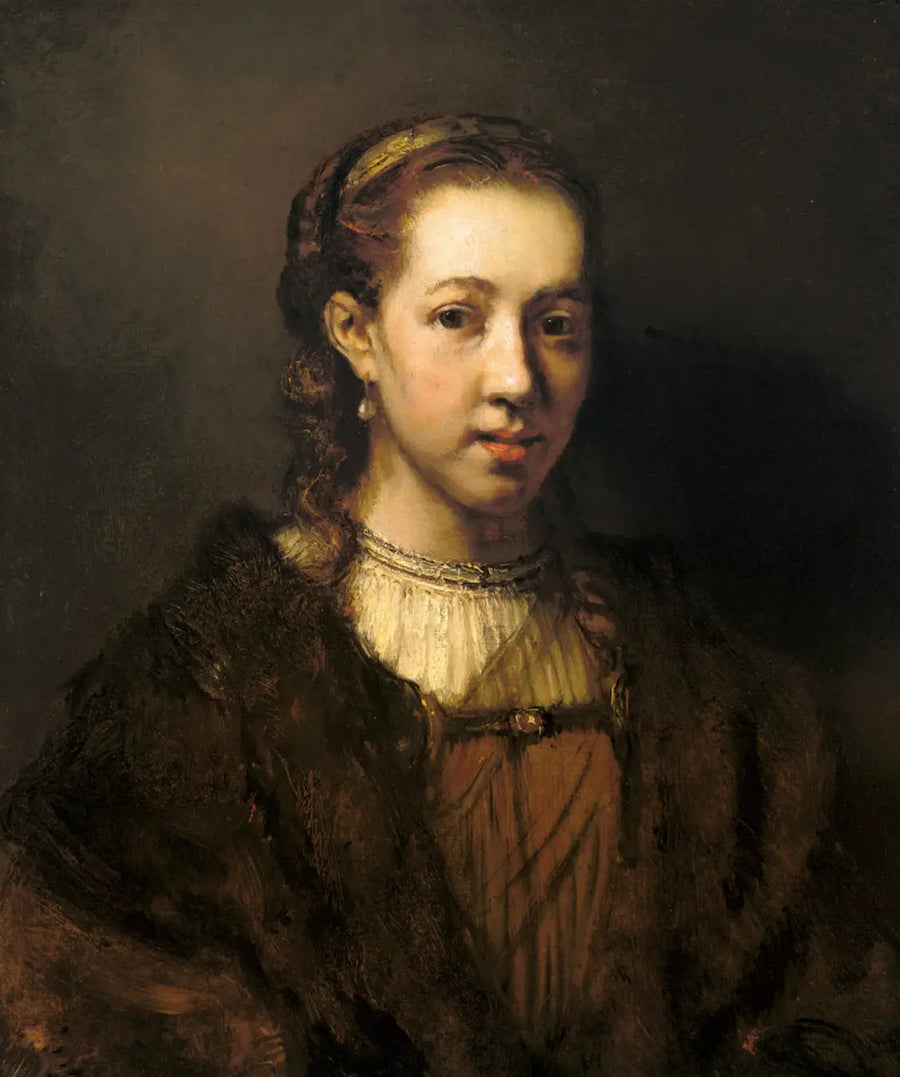 Half-length figure of a woman in fanciful costume - Rembrandt