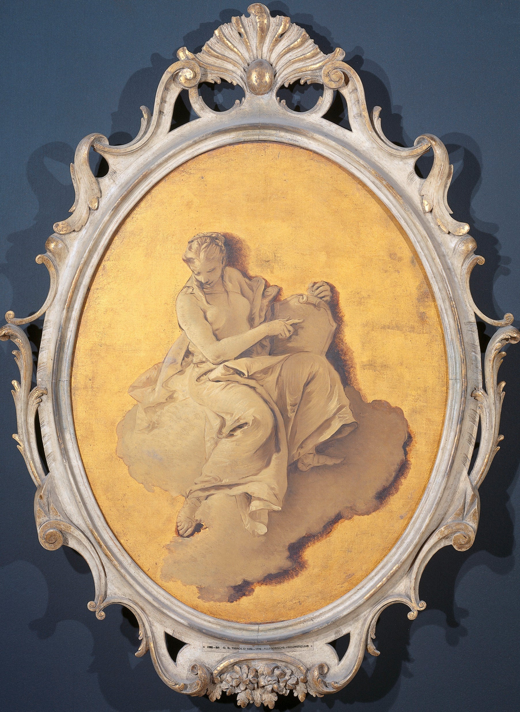 Allegorical figure of a woman with a shield or a mirror (Prudence?) - Giovanni Battista Tiepolo
