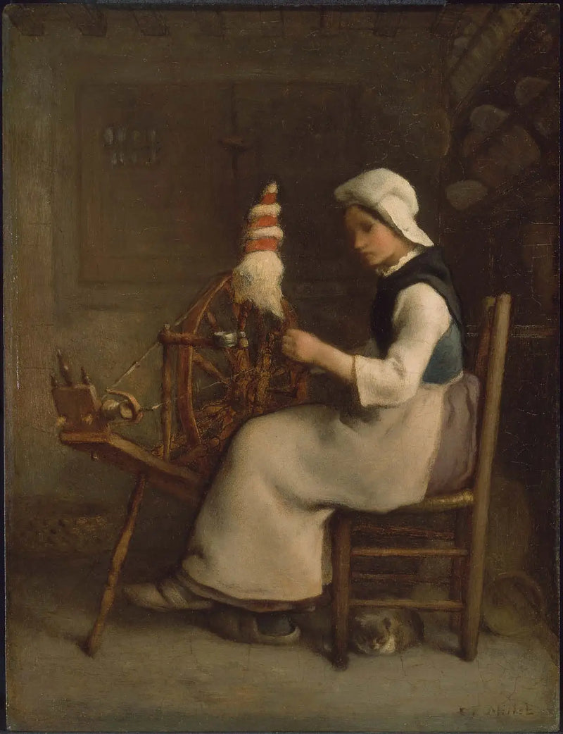 Fileur assis (Emélie Millet) - Jean-François Millet