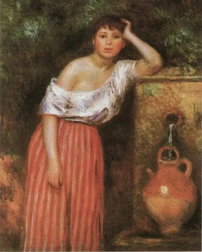 Girl Next to a Fountain - Pierre-Auguste Renoir