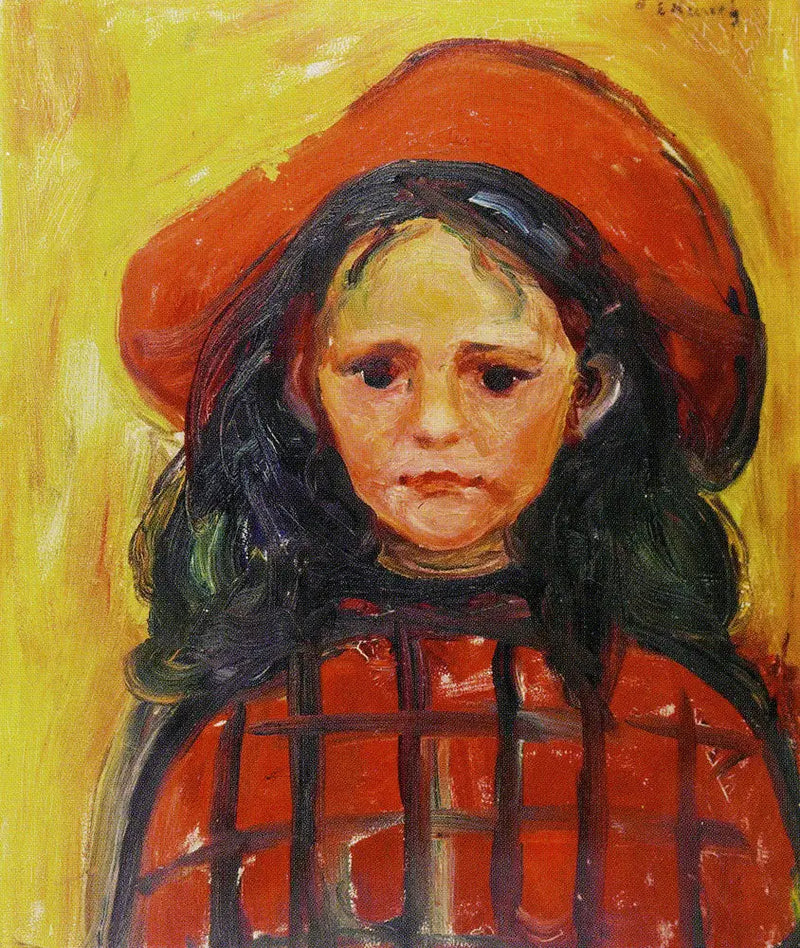 Girl in a Red Dress and Red Hat - Edvard Munch