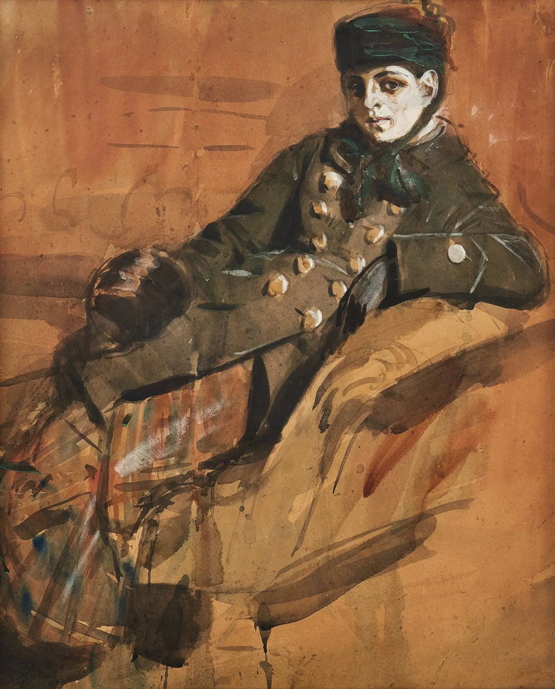 Girl sitting in travel clothes - Anders Zorn