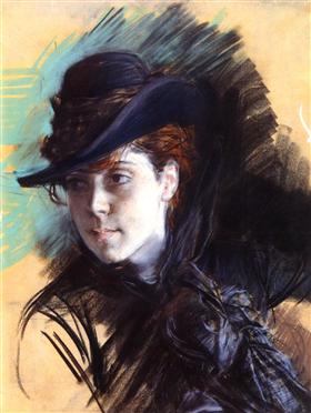 Girl with Black Hat - Giovanni Boldini