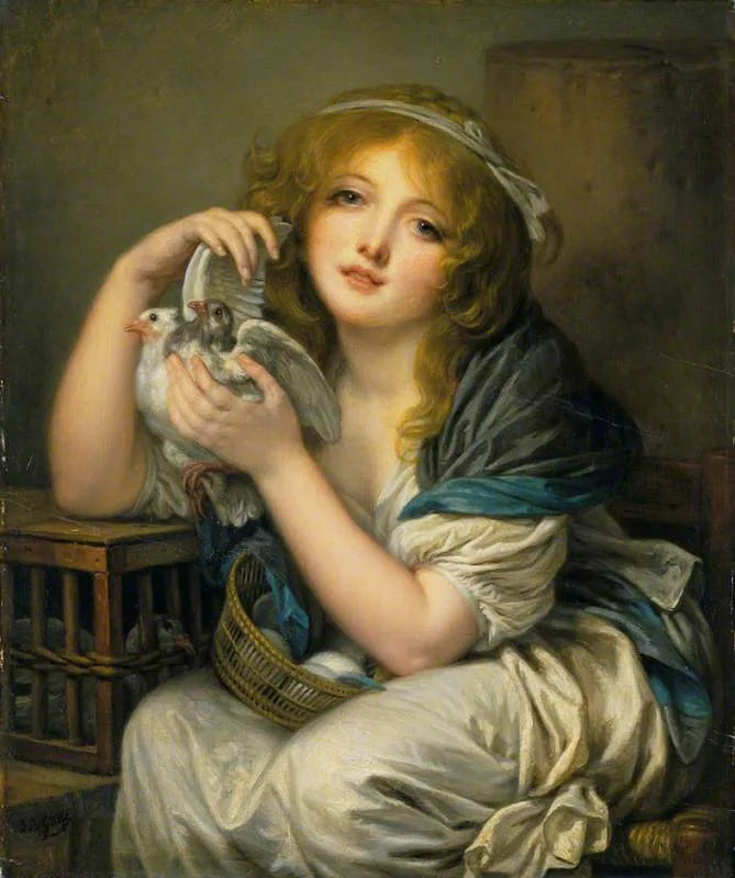 Girl with Doves - Jean-Baptiste Greuze