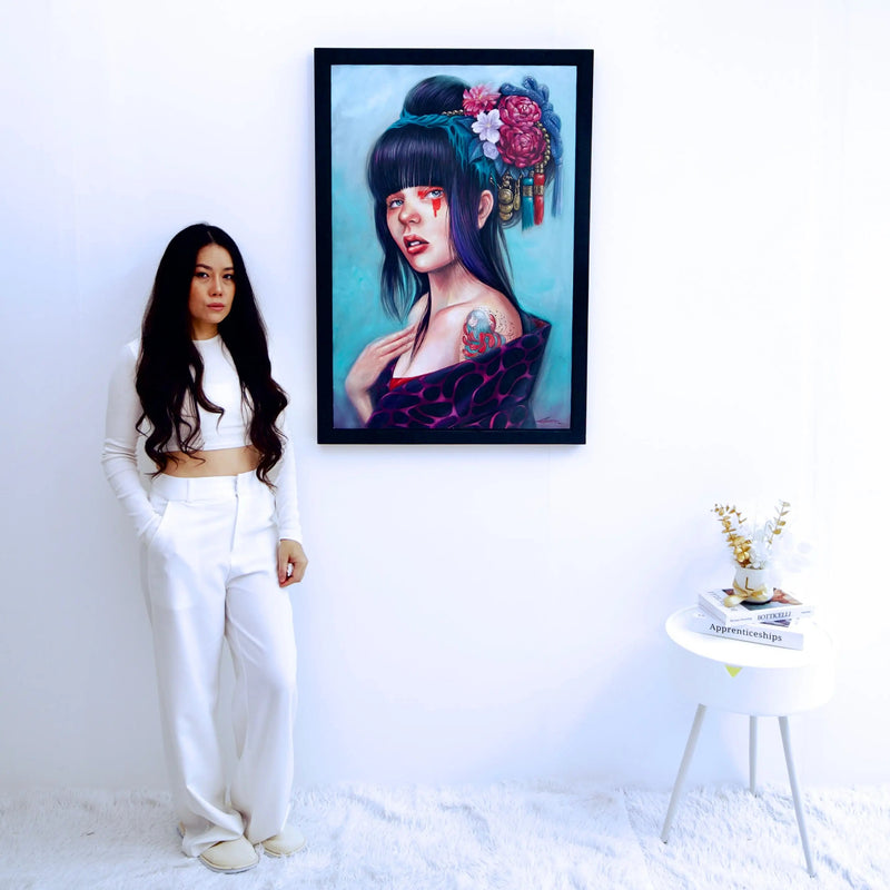 Girl with a Floral Bun | 60 x 90 cm