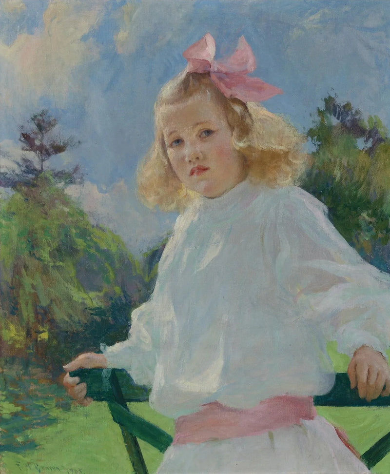 Girl with a Pink Bow - Frank Weston Benson