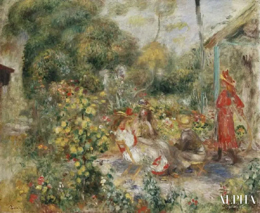 Fille dans un jardin à Montmartre - Pierre-Auguste Renoir - Reproductions de tableaux et peintures haut de gamme